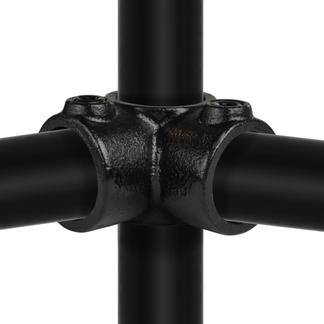 Buiskoppeling Hoekstuk doorlopende staander - zwart-C / 33,7 mm